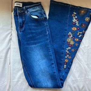 Embroidered Flare Jeans